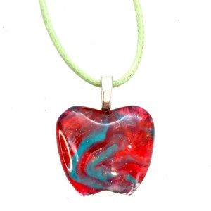 Necklace Handmade dome Pendant Apple NSN tray in bag